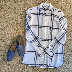 Rayon Plaid Button Down
